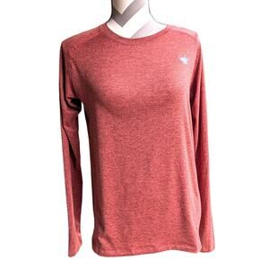 Rabbit Running Men's Small Rust Red Heather Long Sleeve Performance Shirt